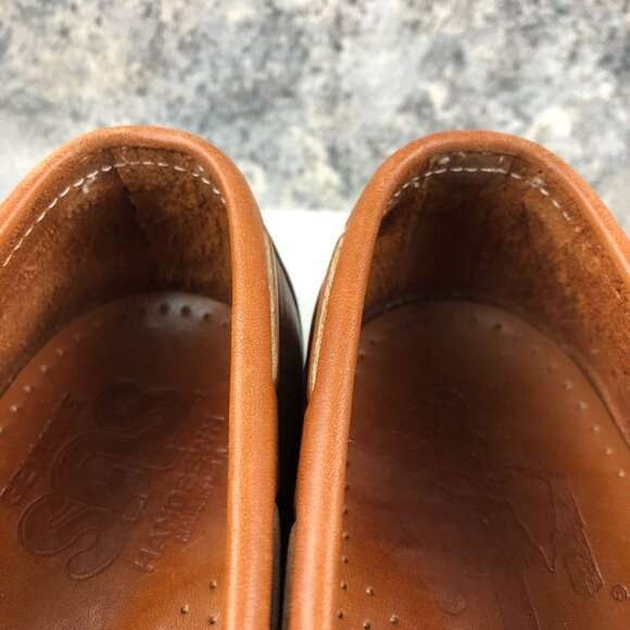 SAS Men\'s Size 8N Brown Leather Genuine Handsewn Kiltie Tassel Slip On Loafers main image 9